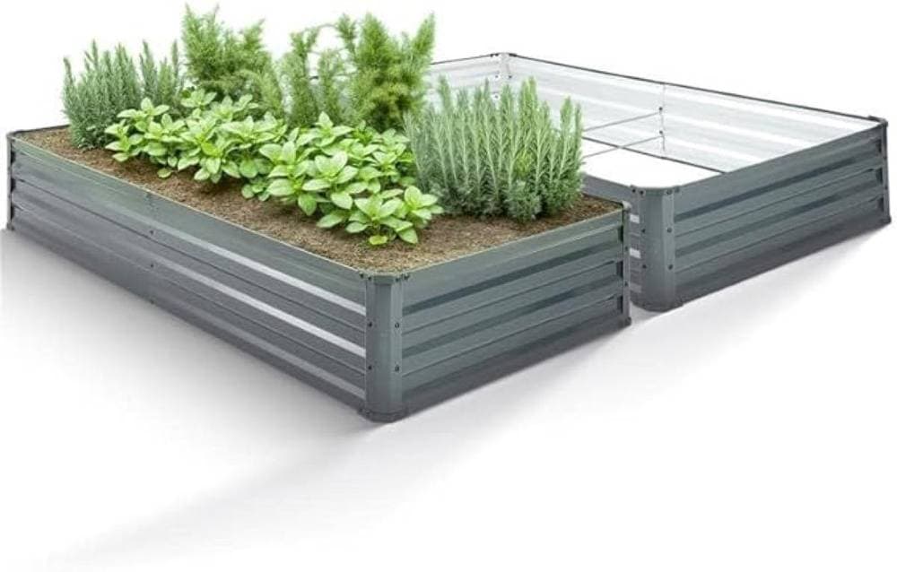Arebos Metall-Hochbeet 2er-Set 180 × 90 × 30 cm
