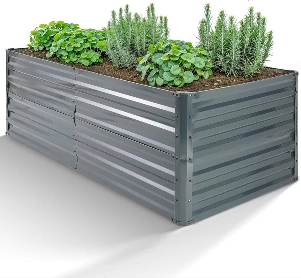 Arebos Metall-Hochbeet 180 × 90 × 45 cm