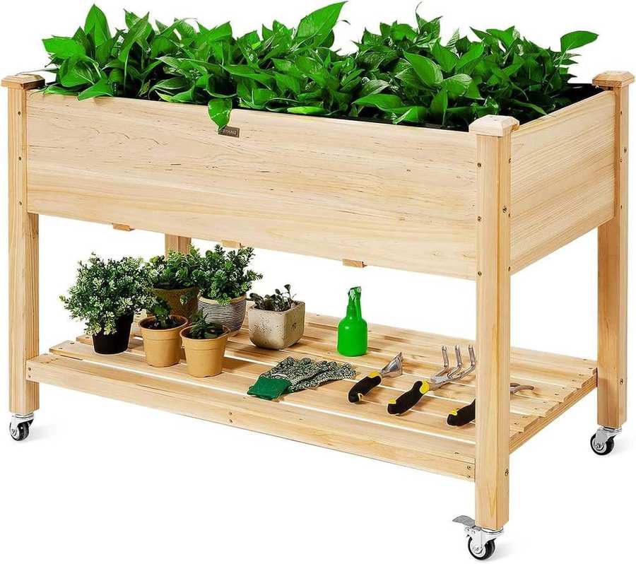 GOPLUS Holz-Hochbeet 120 × 59 cm