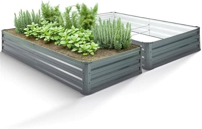 Arebos Metall-Hochbeet 2er-Set 180 × 90 × 30 cm