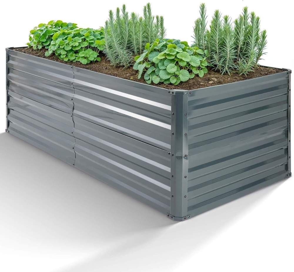 Arebos Metall-Hochbeet 180 × 90 × 45 cm