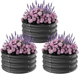 Virimolo 3er-Set runde Metall-Hochbeete
