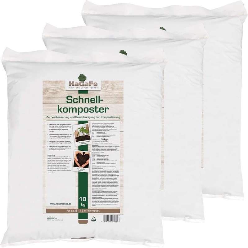 HaGaFe Biologischer Schnellkompostbeschleuniger 30 kg (3 × 10 kg)