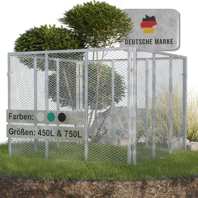 Heimfleiss Metallkomposter 750 L (100 × 100 × 75 cm)