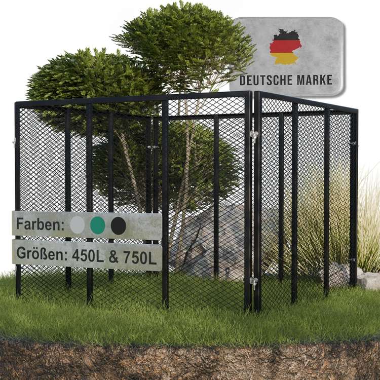 Heimfleiss Metallkomposter 750 L schwarz