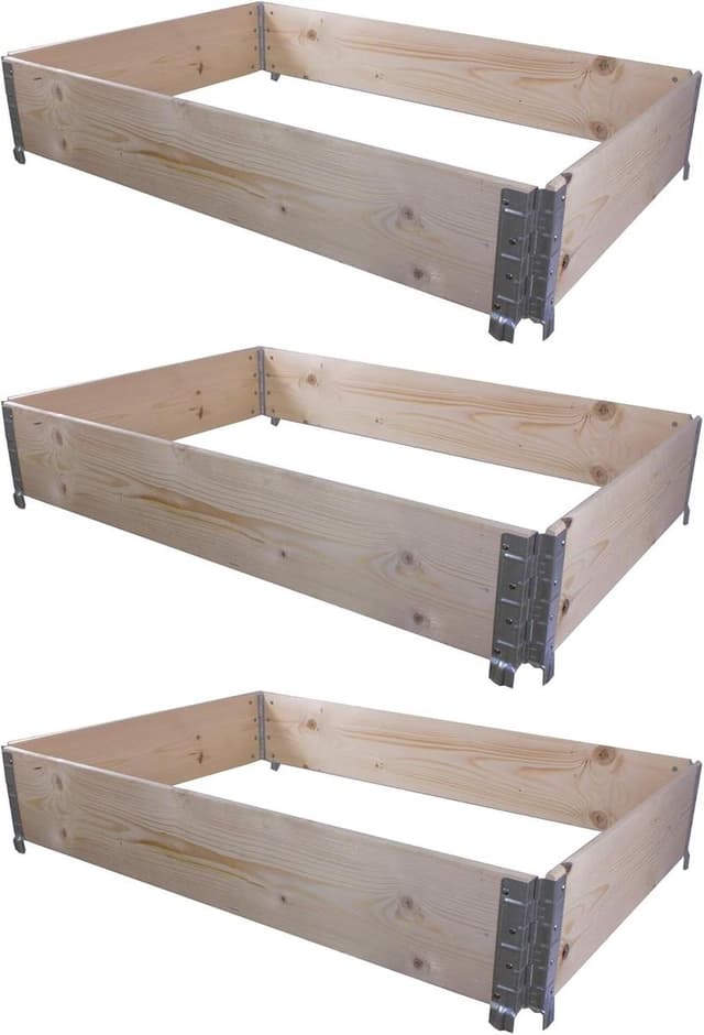 BigDean Palettenrahmen 120 × 80 × 19,5 cm (3er)