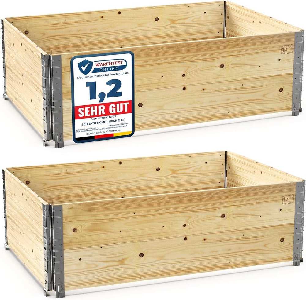 Schroth Home Palettenrahmen 120 × 80 × 40 cm (2er)