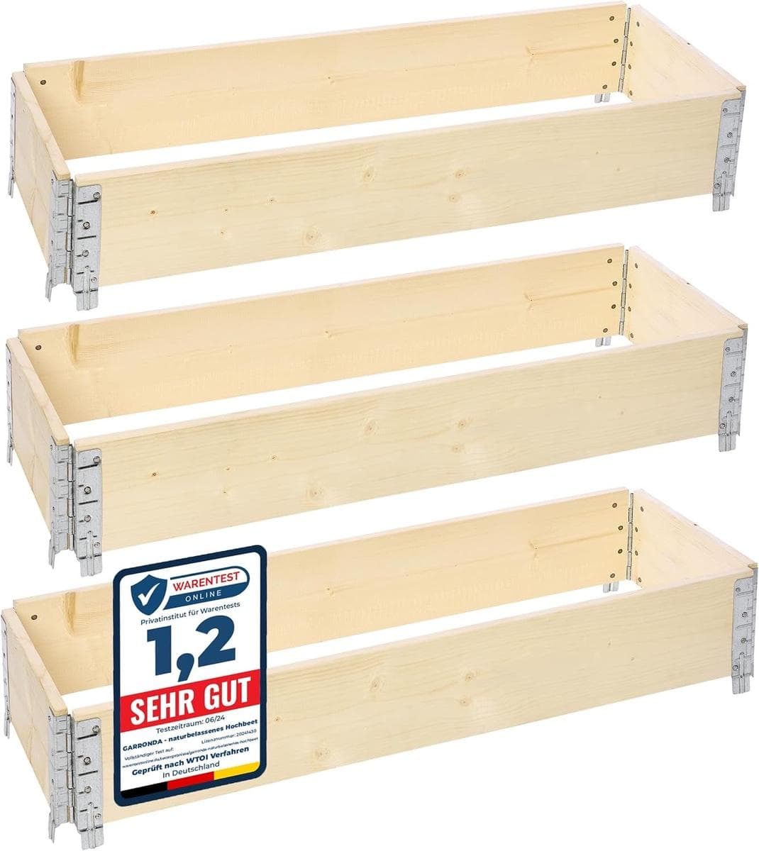 Garronda Palettenrahmen 120 × 40 × 20 cm (3er, GD0141)