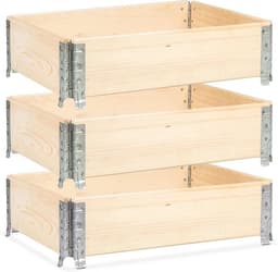 GARDIVO Palettenrahmen 80 × 60 × 20 cm (3teilig)