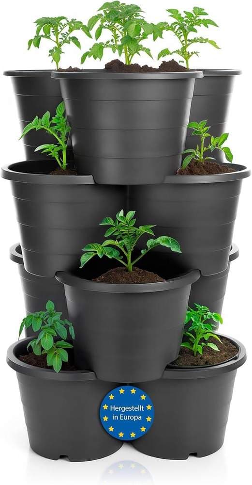 BigDean 4er-Set Pflanztürme stapelbar 42 × 42 × 70 cm
