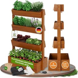 TTL GARDEN Vertikales Hochbeet 4 Ebenen 140 × 85 × 45 cm