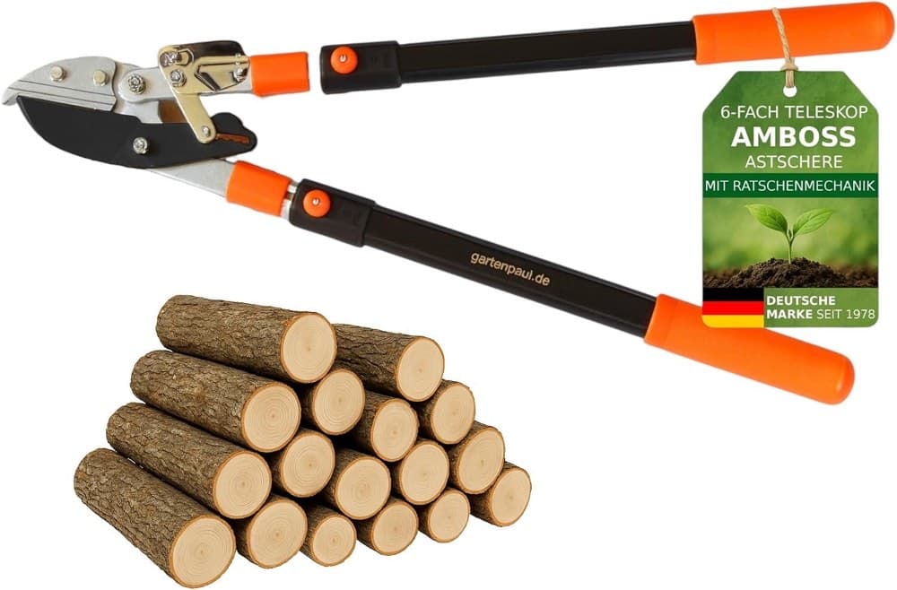 GARTENPAUL Teleskop Amboss-Astschere mit Ratsche