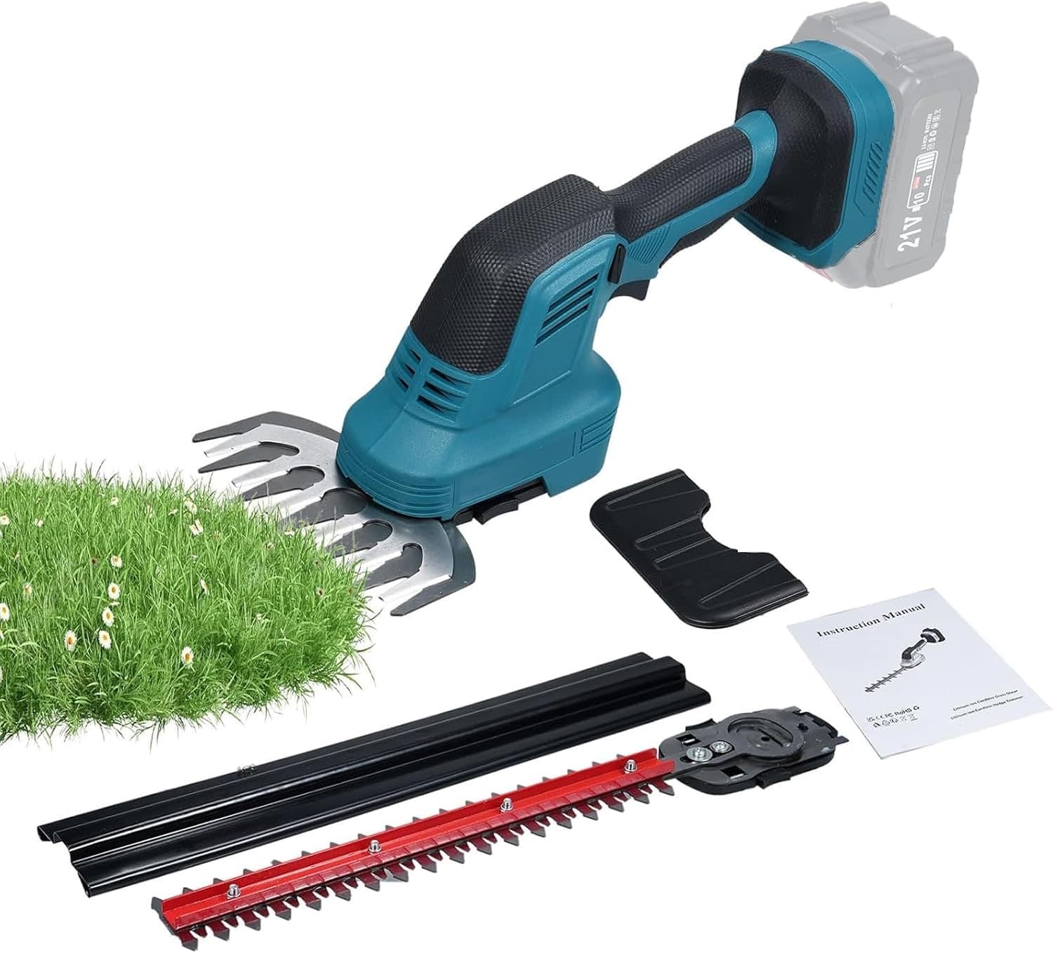 Isheurg 2-in-1 Akku Gartenschere (Makita-18V-kompatibel, Grasschere/Strauchschere)