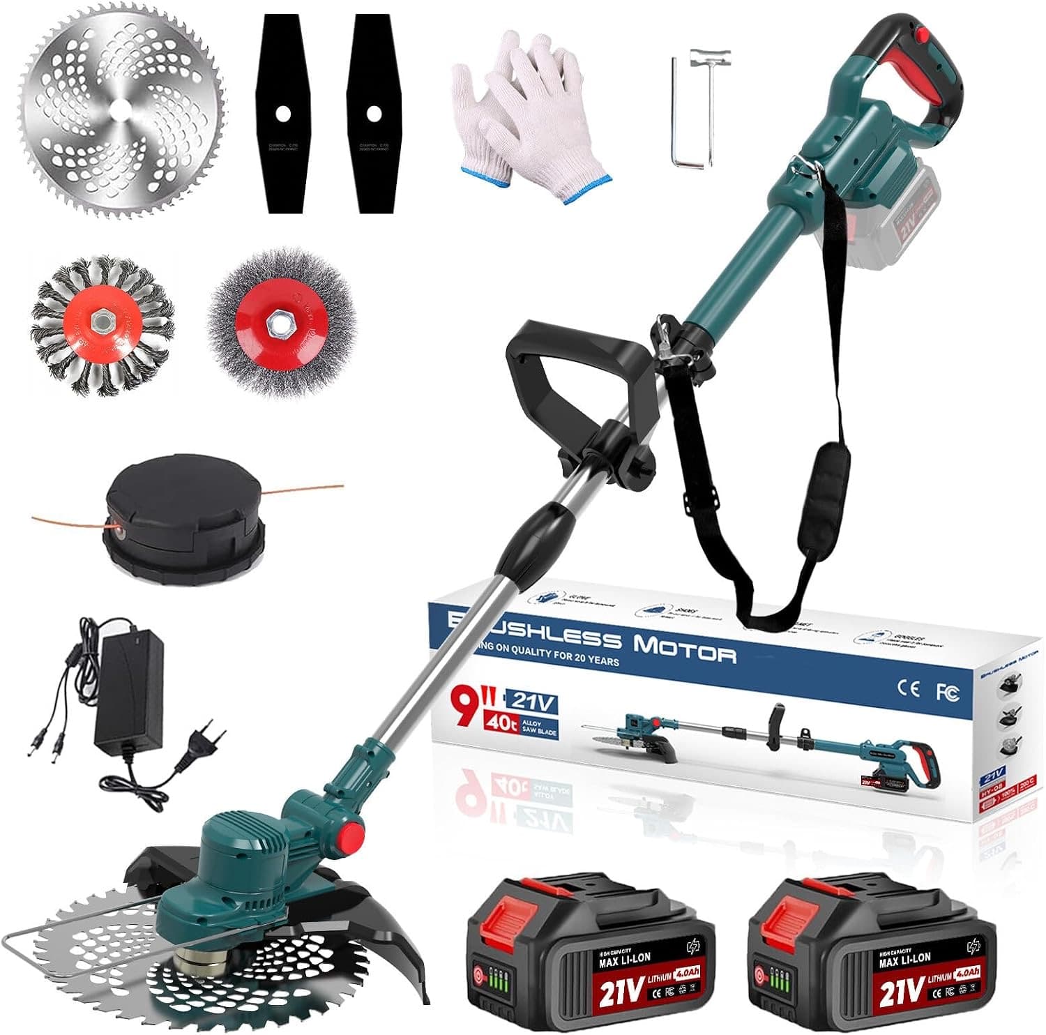 Hengriacly HY-08 Akku-Rasentrimmer (4-in-1 Set, TAP-N-GO)