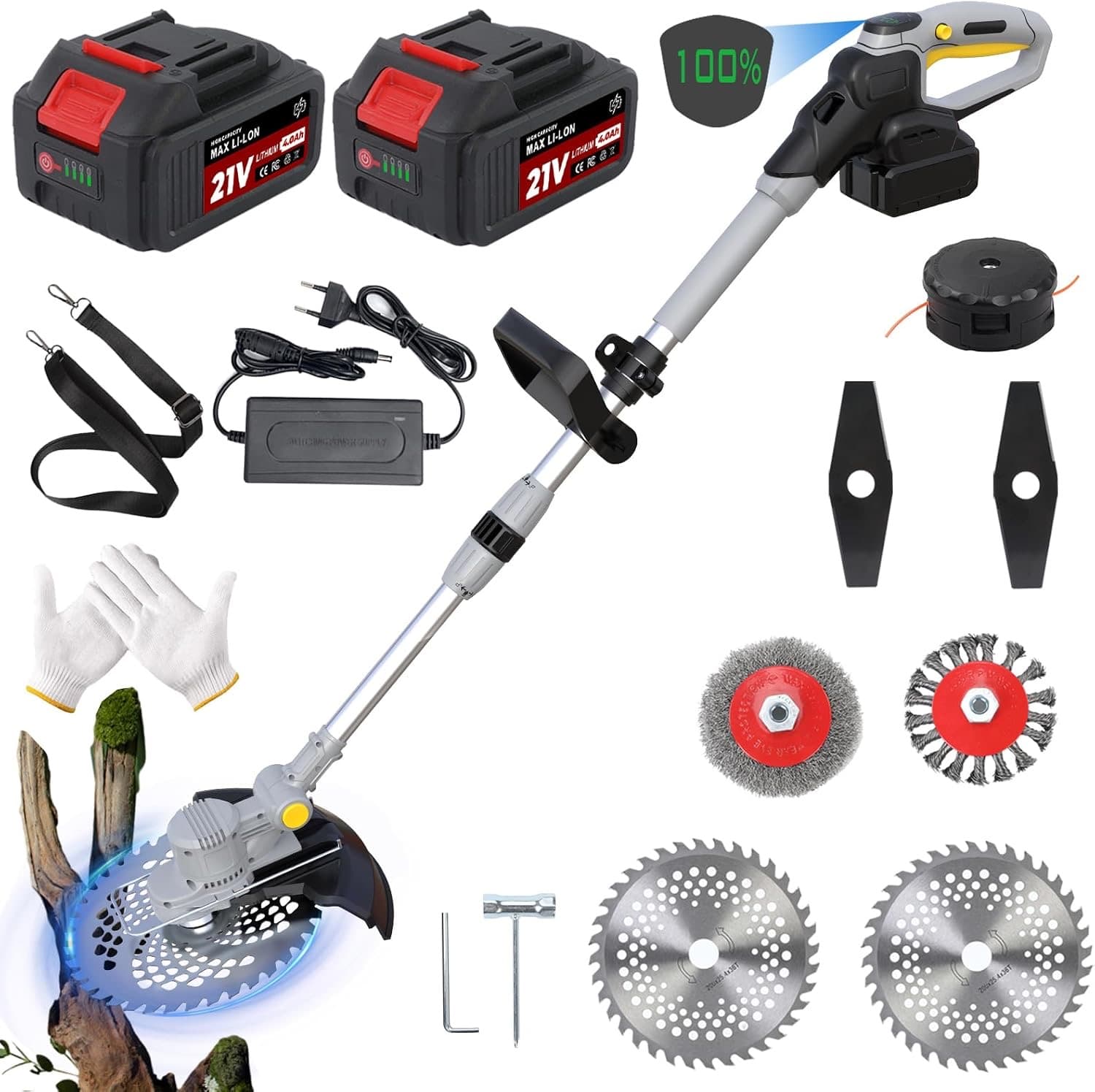 YUTVCZO HY-13 Akku-Rasentrimmer (5-in-1 Set, TAP-N-GO)