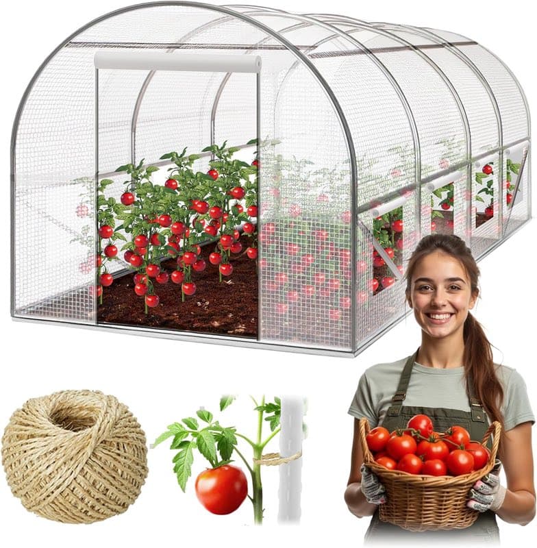Plonos Folientunnel 2×4,5×2 m (9 m², weiß)