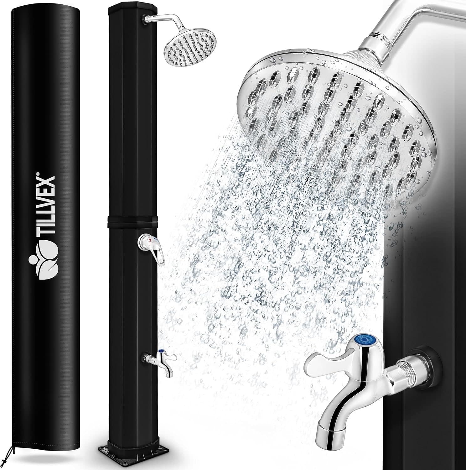 tillvex Solardusche 60 Liter inkl. Abdeckung