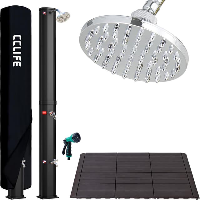 CCLIFE Solardusche 40 L mit Bodenplatte