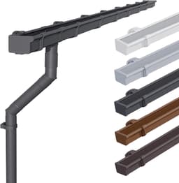 INEFA INEFA Dachrinnen Set Kunststoff Kastenrinne NW68/68mm, 3m Anthrazit
