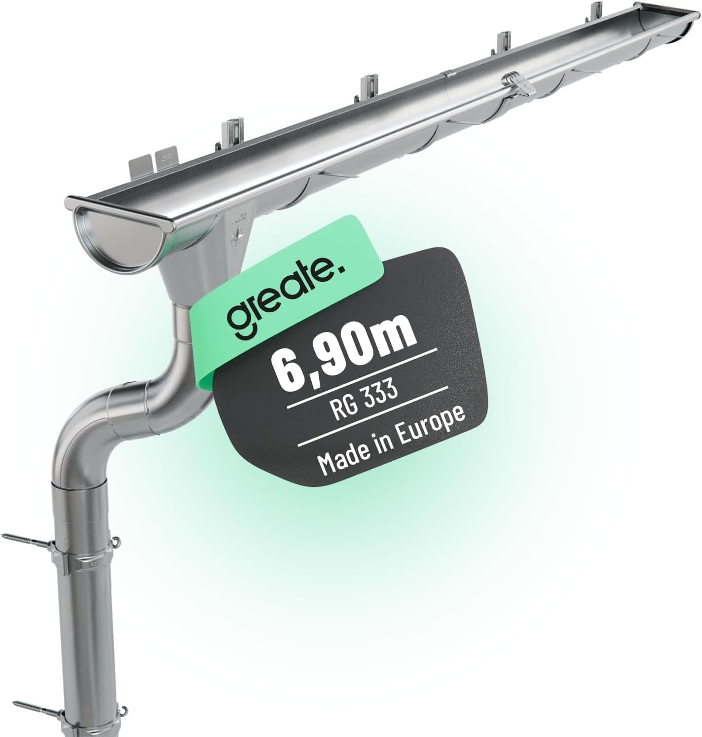 greate Dachrinnen-Set 6,9 m NG333 verzinkt