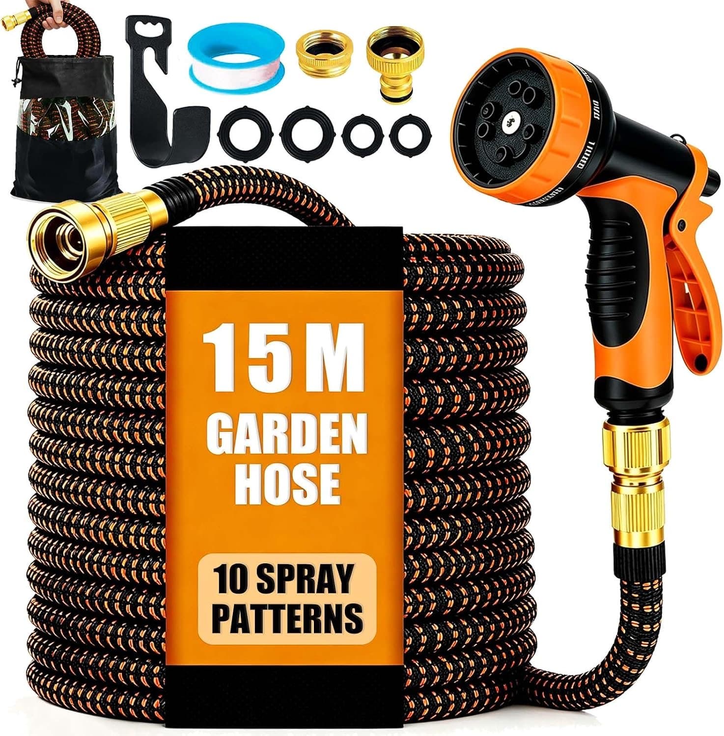 Betensh Gartenschlauch Flexibel 15m TPU