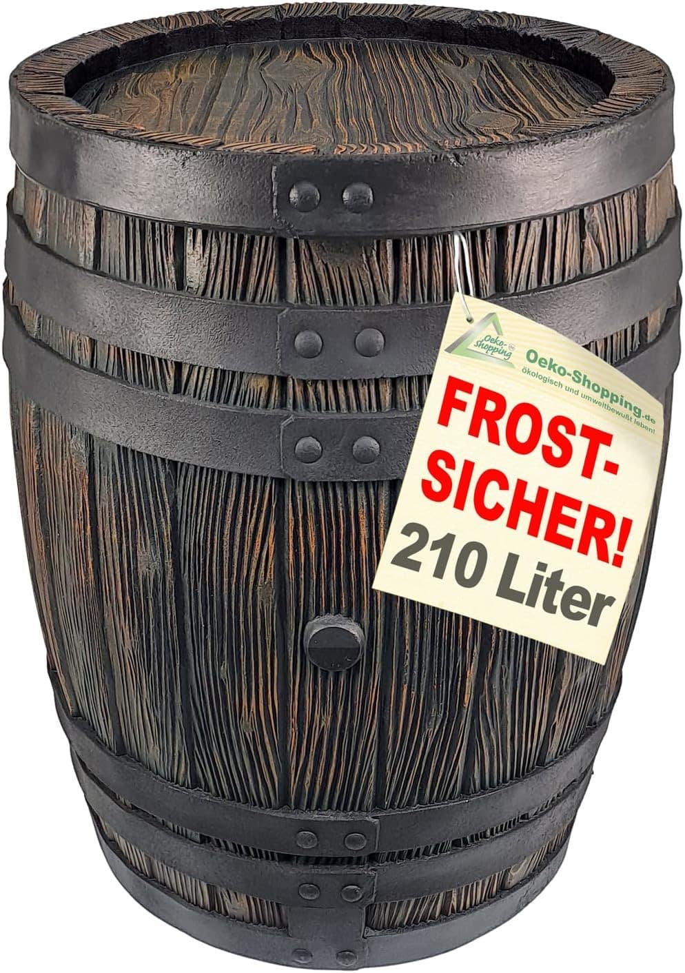 AMUR Regentonne Eichenfass 210 Liter Braun
