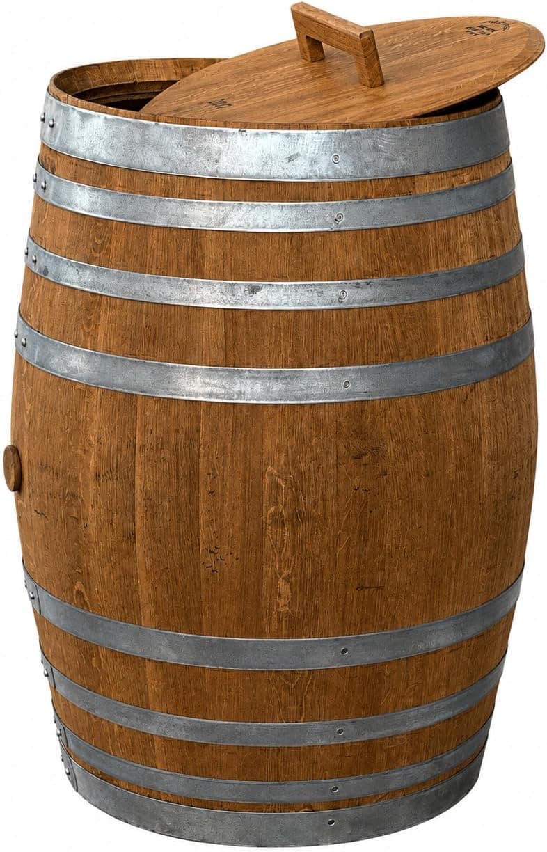 Fass-Schmiede Regentonne Holzfass 300 Liter geölt