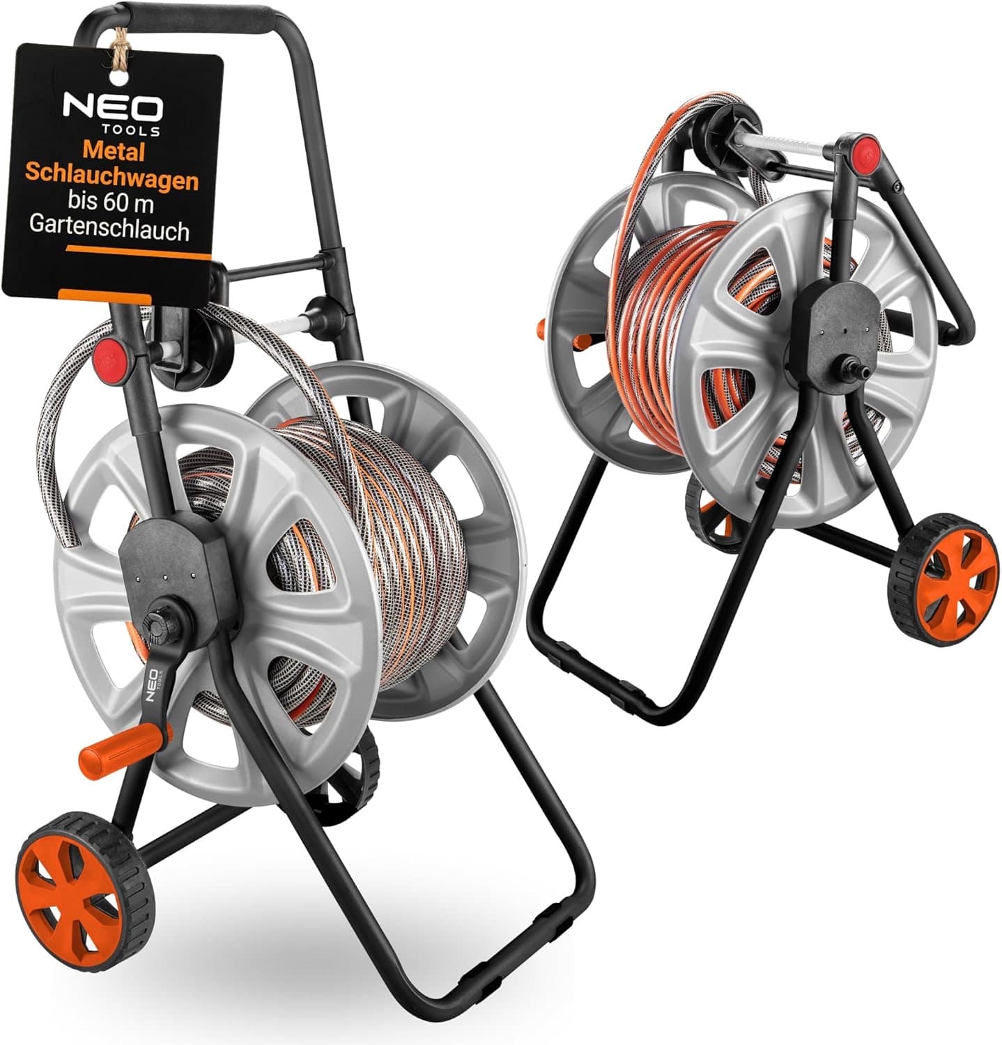 NEO TOOLS Schlauchwagen Metall 60 m