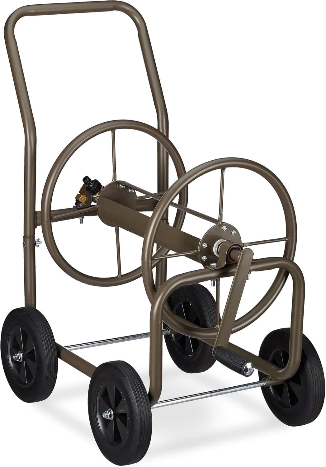 Relaxdays Schlauchwagen XL Metall braun