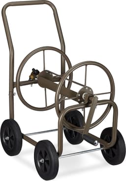 Relaxdays Schlauchwagen XL Metall braun