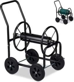 Relaxdays Schlauchwagen XL Metall schwarz