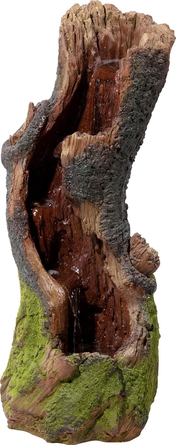 dobar Gartenbrunnen Naturgeist Baumstamm-Optik mit LED