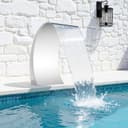 CHERIKIU Pool Brunnen Schwalldusche Edelstahl 30×60 cm