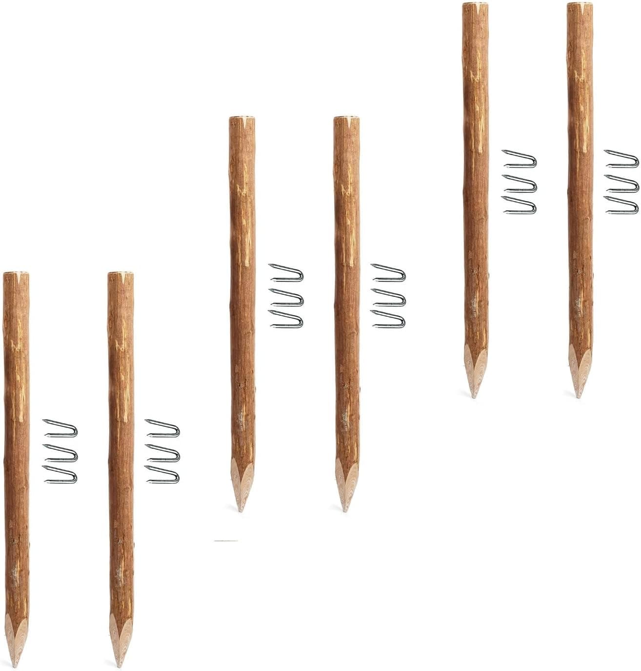 BOGATECO Haselnuss Staketenzaun-Pfosten 6 × 120 cm