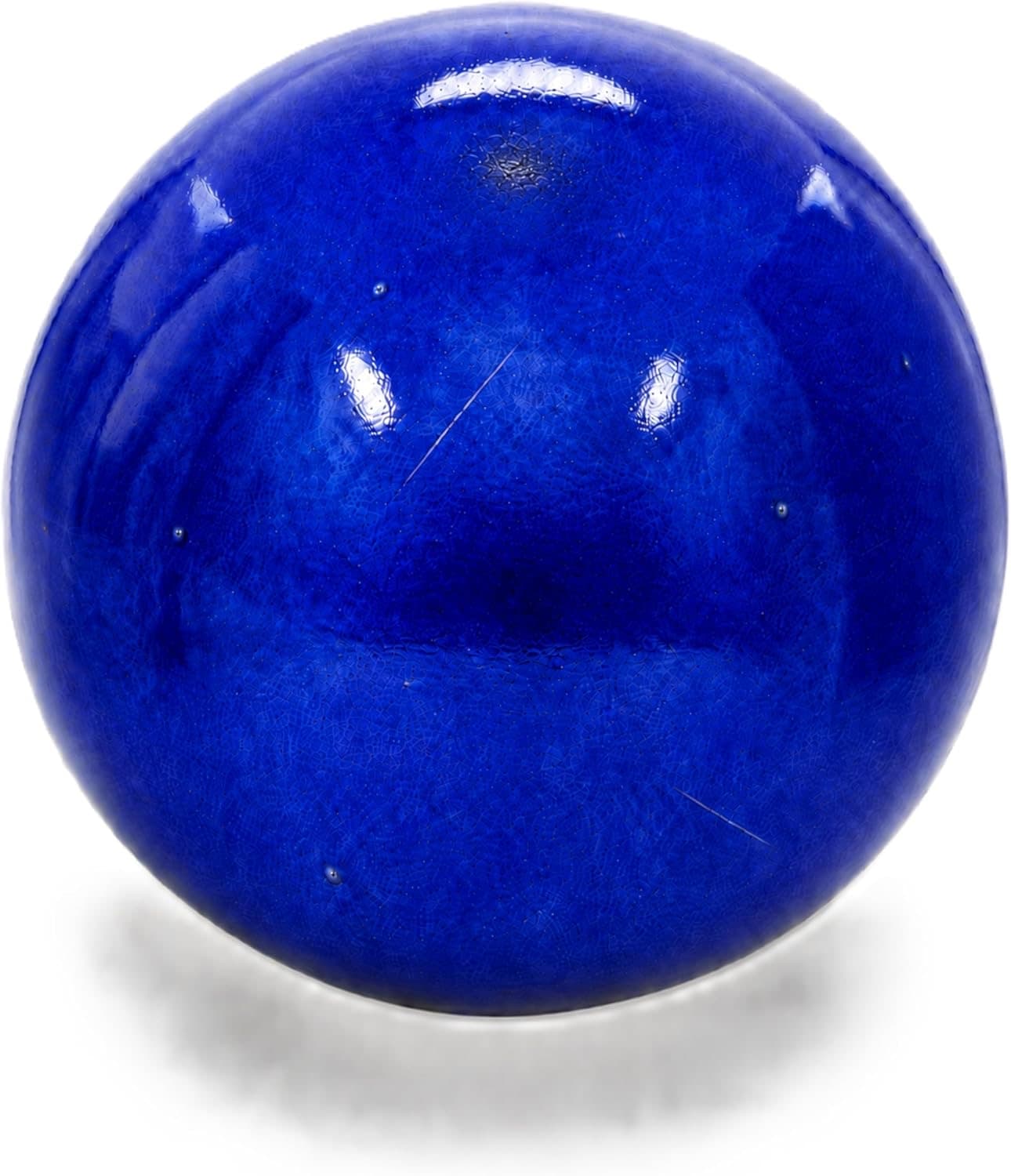 Kerazo Keramik Gartenkugel B-Ware 20 cm blau