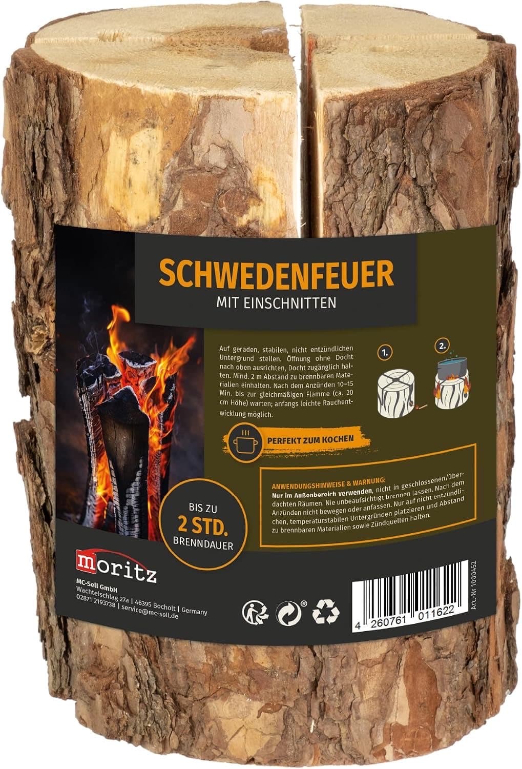 Moritz Schwedenfeuer mit Einschnitten 20 cm