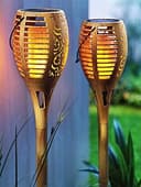 SONNENKERZE Solar-Gartenstecker Bambus-Optik 2er