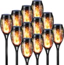 Geemoo 12 Stück Solar-Fackeln Flammeneffekt IP65