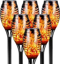 FLOWood FLOWood 6 Stück Solar-Fackeln Flammeneffekt 53 cm