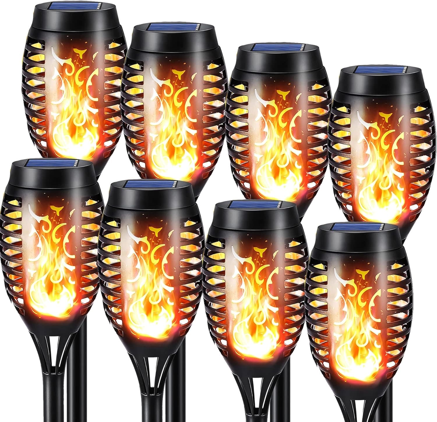 NEXVIN 8 Stück Solar-Fackeln Flammeneffekt IP65