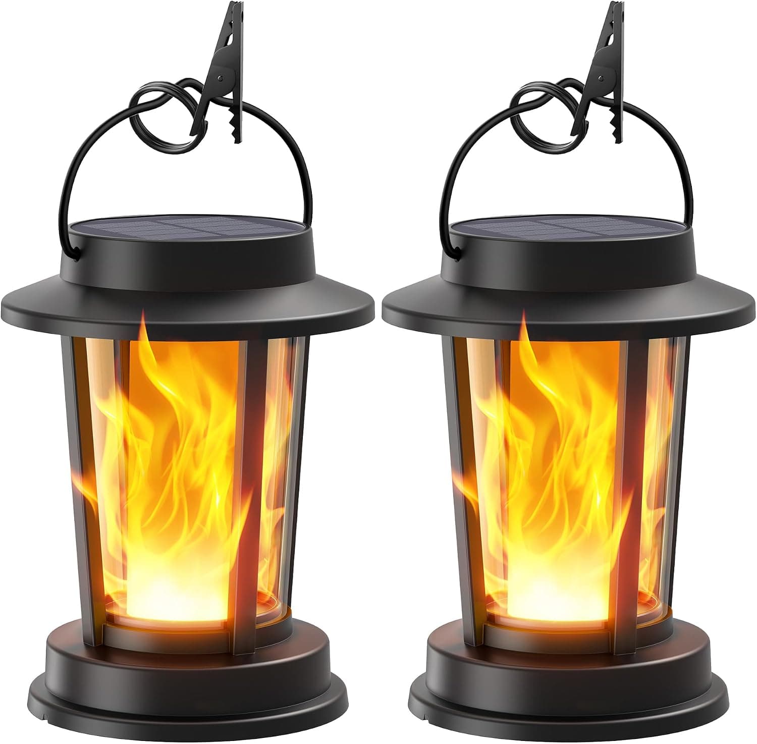 TuyLuxe Solar-Laternen Flammeneffekt 2er-Set