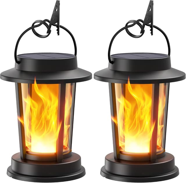 TuyLuxe Solar-Laternen Flammeneffekt 2er-Set