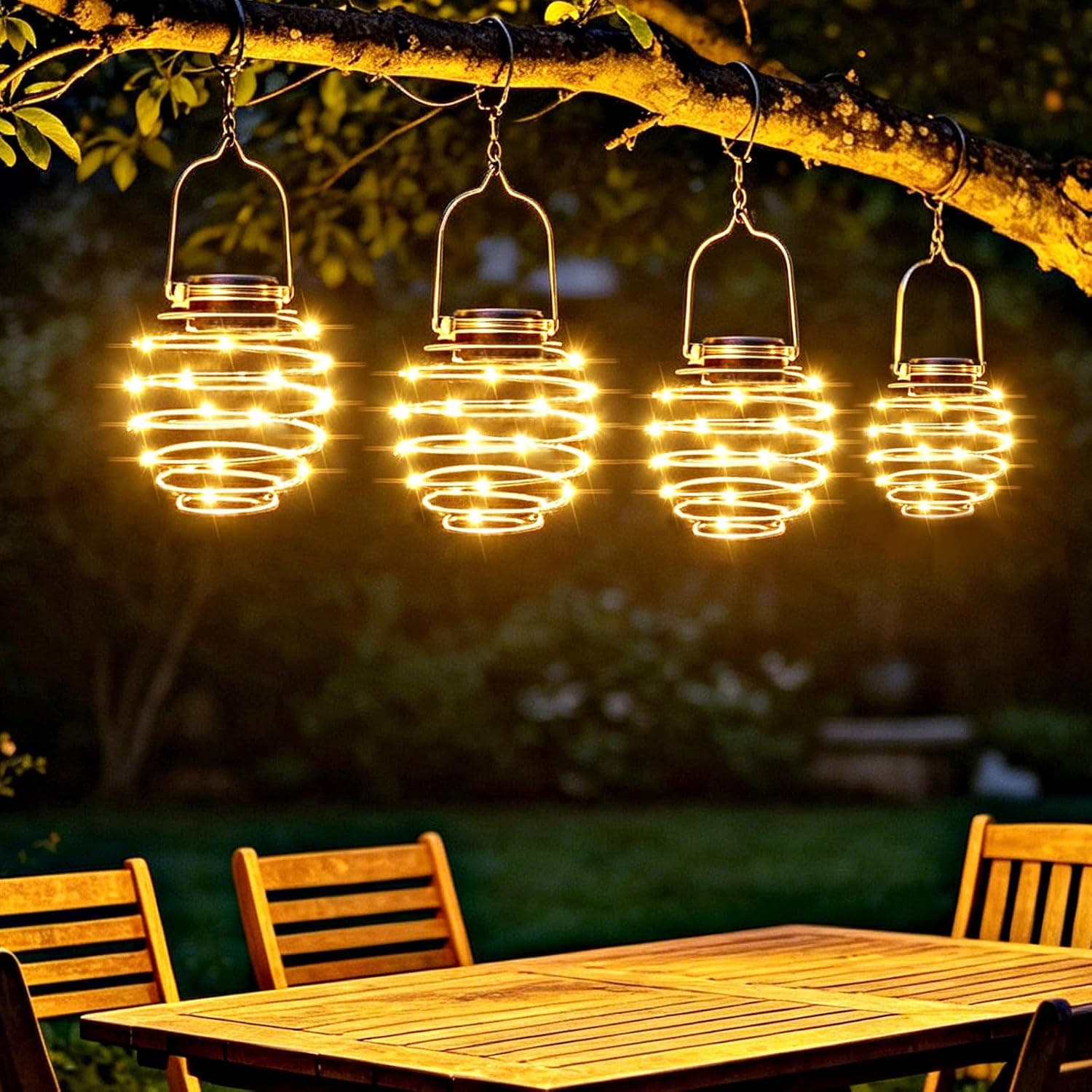 LURICO Spiral-Solar-Laternen 4er-Set