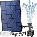 AISITIN Solar Solarbrunnen 2,5W DIY Solar Teichpumpe mit 1,2M Wasserleitung