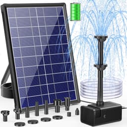 POPOSOAP POPOSOAP 8W Solar Springbrunnen für außen mit 3600mAh Akku-Backup
