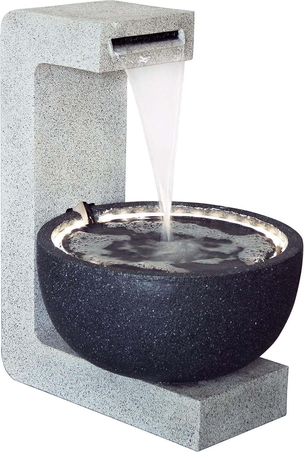 dobar Großer Design Gartenbrunnen Juno 96120e mit LED-Beleuchtung