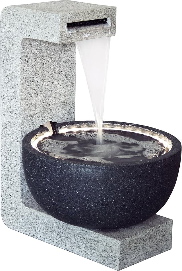 dobar Großer Design Gartenbrunnen Juno 96120e mit LED-Beleuchtung