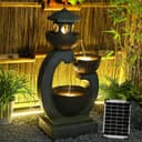 Bumilgar Solar-Gartenbrunnen Zen-Kaskade 89,5 cm mit LED
