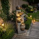 Bumilgar 108 cm 5-stufiger Krug-Gartenbrunnen in Steinoptik