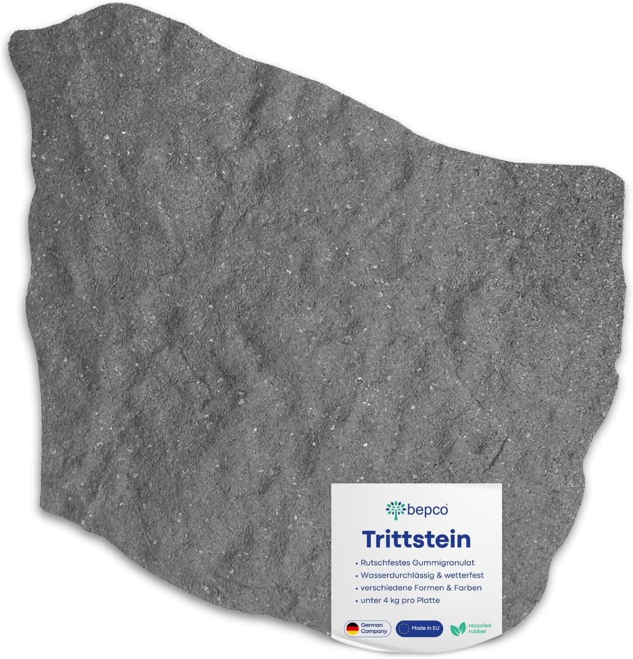 bepco Trittsteine 4er Recycel-Gummi Steinoptik